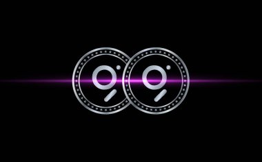 Grafik sanal para birimi resimleri. 3d illüstrasyon.