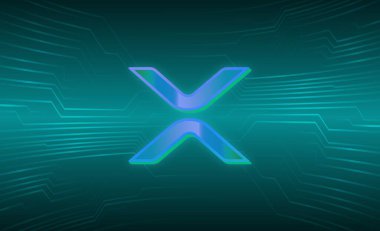 dalgalı sanal para birimi logosu. 3d illüstrasyon.