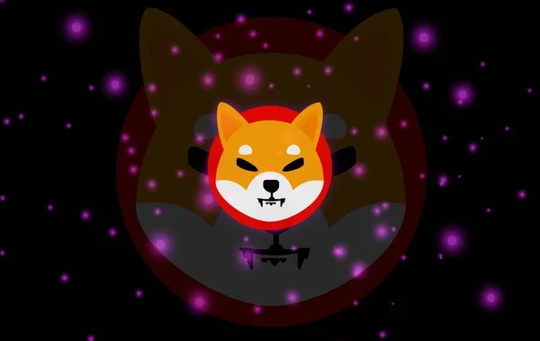 Shiba Imágenes Moneda Virtual Sobre Fondo Colorido Ilustraciones —  Fotos de Stock