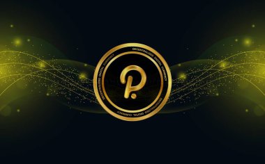 Polkadot sanal para birimi görüntüleri. 3d illüstrasyon.