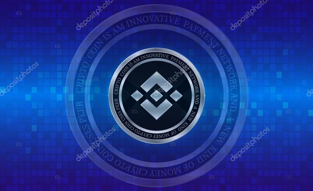 Binance virtual currency images. 3d illustrations.