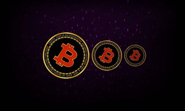 Imagens Logotipo Bitcoin Fundo Digital Ilustrações — Fotografia de Stock