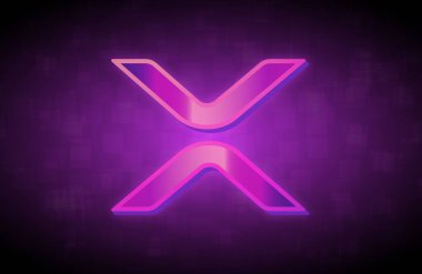 dalgalı sanal para birimi logosu. 3d illüstrasyon.