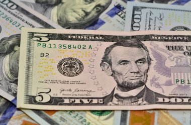 çeşitli ülke banknotları. dolar fotoğrafları.