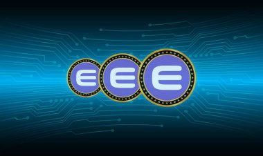 enjin sanal para biriminin dijital arkaplan görüntüsü. 3d illüstrasyon.