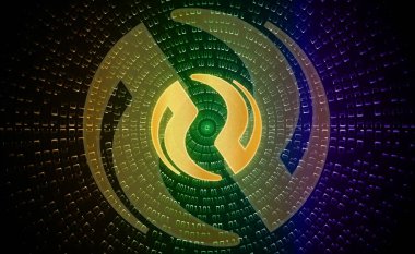 Enjektif protokol sanal para birimi resimleri. 3B illüstrasyon.