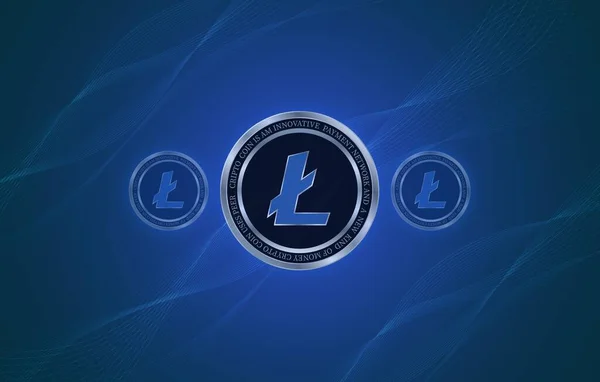 Ansichten Der Virtuellen Währung Litecoin Illustration — Stockfoto