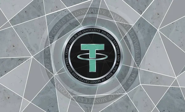 the tether virtual currency logo. 3d illustrations.