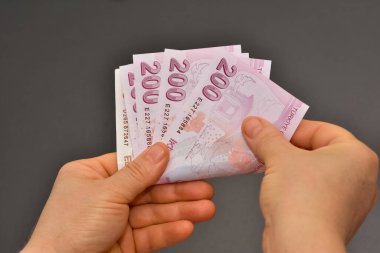 çeşitli ülke banknotları. Türk Lirası fotoğrafları
