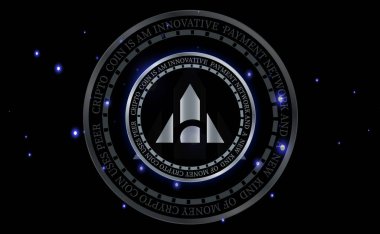  alchemy pay-ach virtual currency images. 3d illustrations.