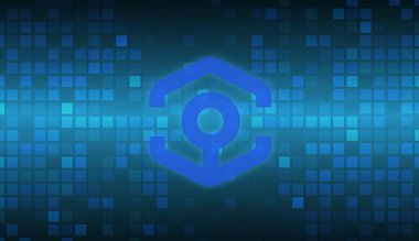 Ankr sanal para biriminin dijital arka plandaki görüntüsü. 3d çizimler.