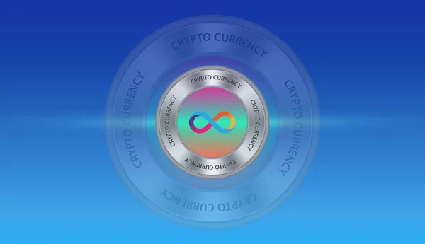 the internet computer virtual currency logo. 3d illustrations.