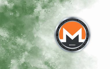 Monero sanal para birimi görüntüleri. 3d illüstrasyon.