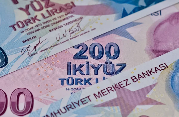 Various Country Banknotes Turkish Lira Photos — 图库照片