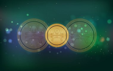 Sanal para birimi görüntüsü. 3d illüstrasyon