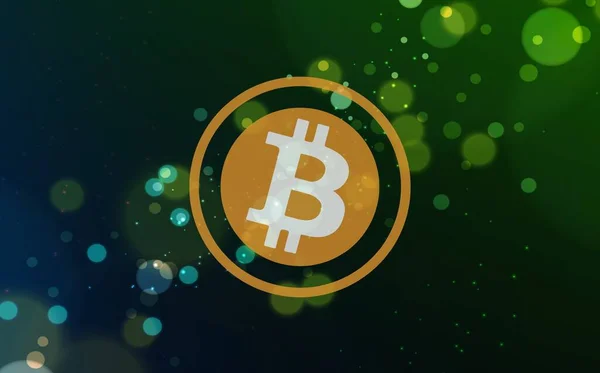 Imagens Logotipo Bitcoin Fundo Digital Ilustrações — Fotografia de Stock