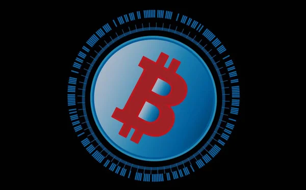 Imágenes Del Logotipo Bitcoin Sobre Fondo Digital Ilustraciones —  Fotos de Stock