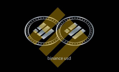 Binance usd-busd sanal para birimi resimleri. 3d illüstrasyon.