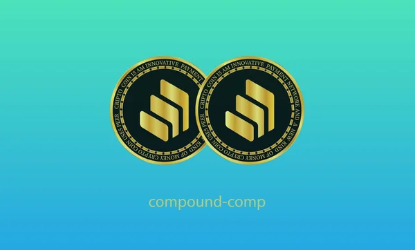 compound-comp virtual currency images. 3d illustrations.