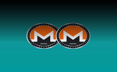 Monero sanal para birimi görüntüleri. 3d illüstrasyon.