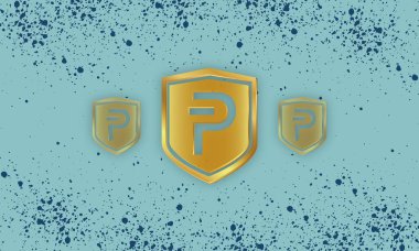 Pivx sanal para birimi resimleri. 3d illüstrasyon.