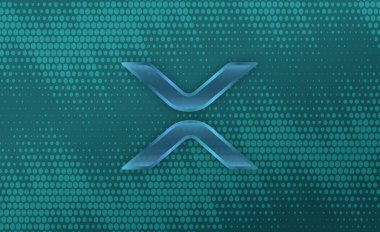 dalgalı sanal para birimi logosu. 3d illüstrasyon.