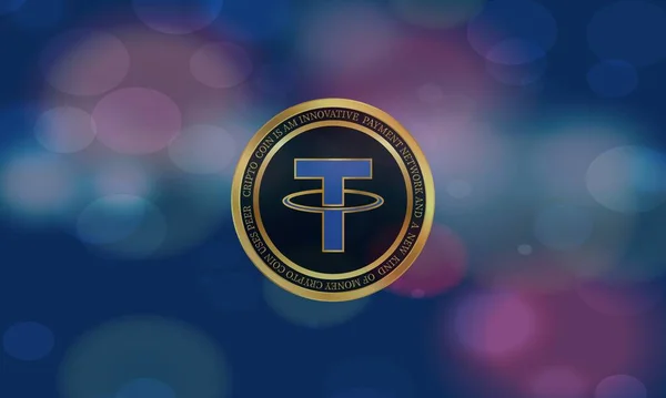 the tether virtual currency logo. 3d illustrations.