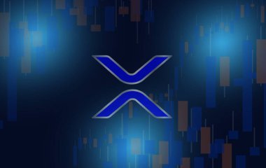 dalgalı sanal para birimi logosu. 3d illüstrasyon.