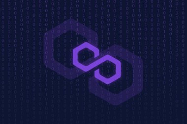 Çokgen-matik sanal para birimi resimleri. 3d çizimler.