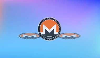 Monero sanal para birimi görüntüleri. 3d illüstrasyon.