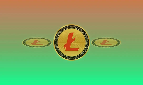 Viste Della Moneta Virtuale Litecoin Illustrazione — Foto Stock