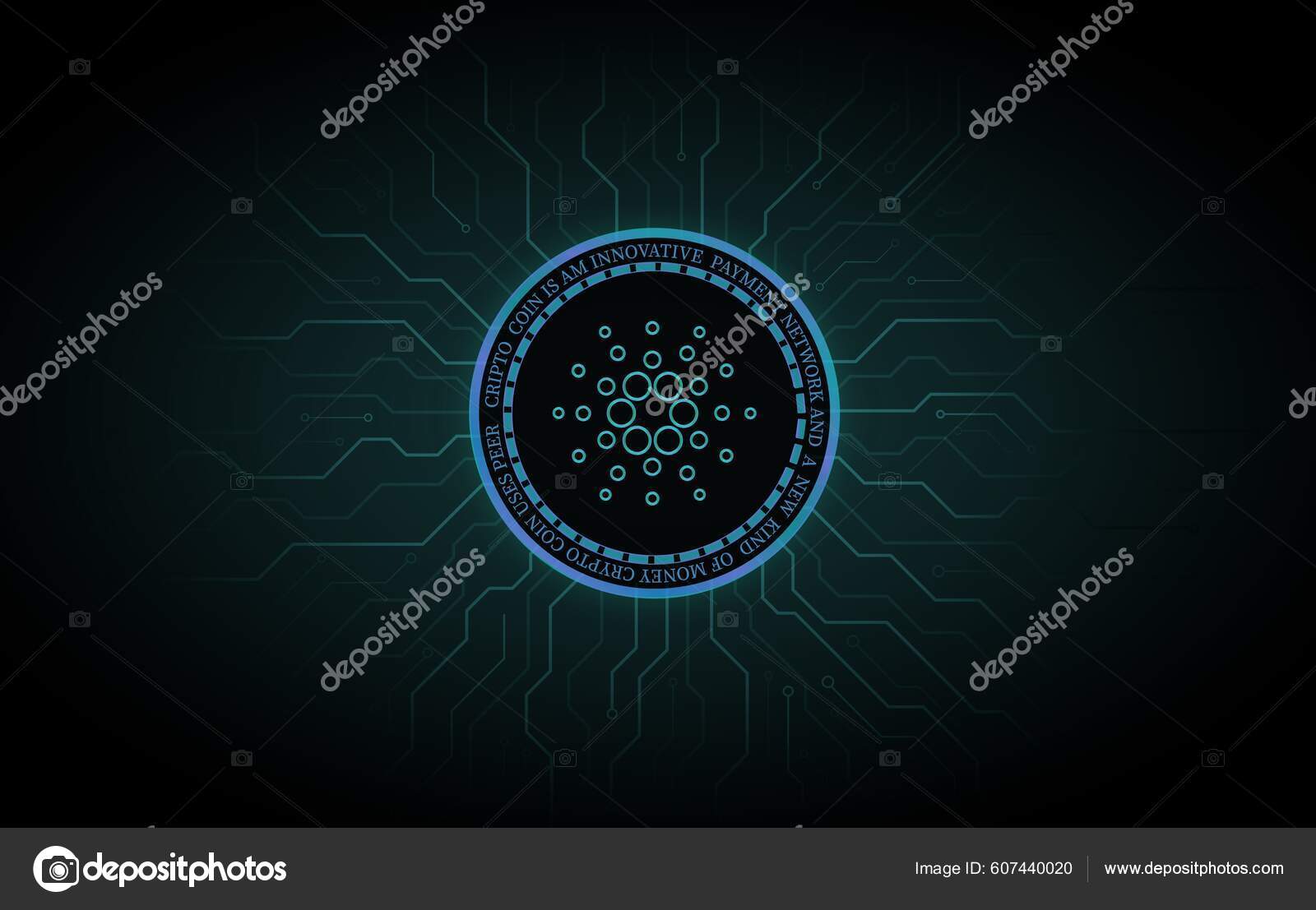 Cardano Ada加密货币图像3D说明——图库图片© akifcubuk #607440020