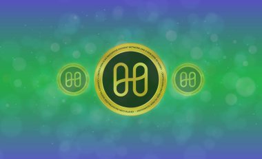 Harmony-1 sanal para birimi logosu. 3d illüstrasyon.