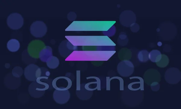 Solana Virtuális Pénznem Digitális Hátterű Képe Rajzok — Stock Fotó