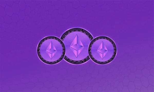 Citra Mata Uang Virtual Ethereum Eth Ilustrasi — Stok Foto