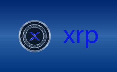 Dalgalanma-Xrp sanal para birimi logosu. 3d illüstrasyon.