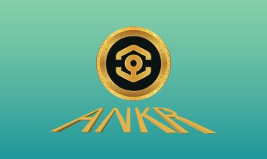 Ankr sanal para biriminin dijital arka plandaki görüntüsü. 3d çizimler.