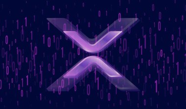 Dalgalanma-Xrp sanal para birimi logosu. 3d illüstrasyon.