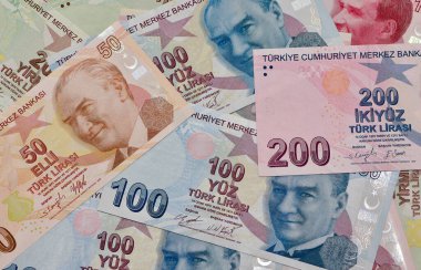 çeşitli ülke banknotları. Türk Lirası fotoğrafları.