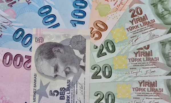 Çeşitli Ülke Banknotları Türk Lirası Fotoğrafları — Stok fotoğraf