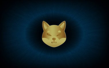 Shiba renkli arka planda sanal para birimi görselleri. 3d illüstrasyon.
