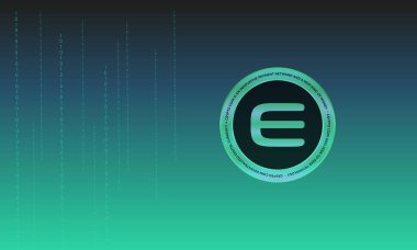 enjin-enj sanal para biriminin dijital arkaplan resmi. 3d illüstrasyon.