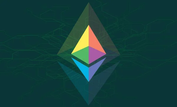 Ethereum Eth虚拟货币图像 3D说明 — 图库照片