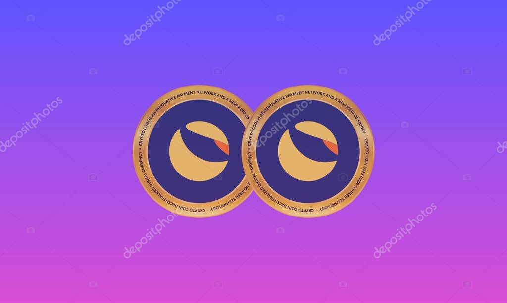 Digital background image of the terra virtual currency. 3d illustration.