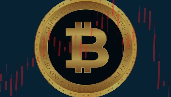 Bilder Bitcoin Btc Logotypen Digital Bakgrund Illustrationer — Stockfoto