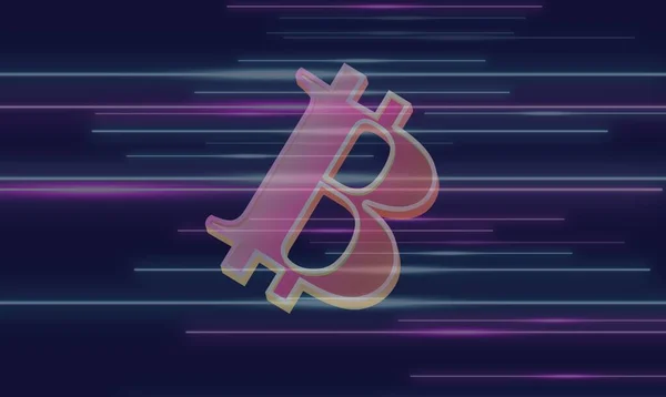 Imagens Logotipo Bitcoin Btc Fundo Digital Ilustrações — Fotografia de Stock