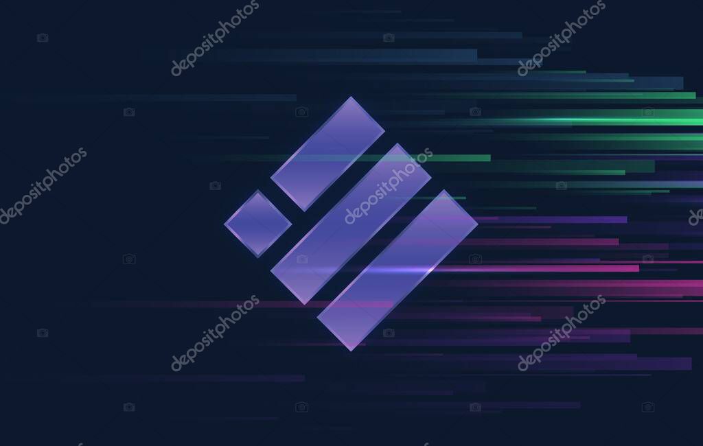 Binance usd-busd virtual currency images. 3d illustrations.