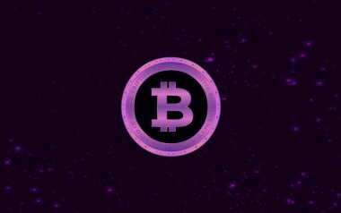 Dijital arkaplandaki bitcoin logosunun görüntüleri. 3d illüstrasyon.