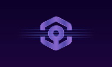 Dijital arkaplanda Ankr sanal para birimi resmi. 3d illüstrasyon