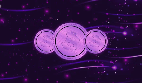 Imagens Logotipo Bitcoin Btc Fundo Digital Ilustrações — Fotografia de Stock